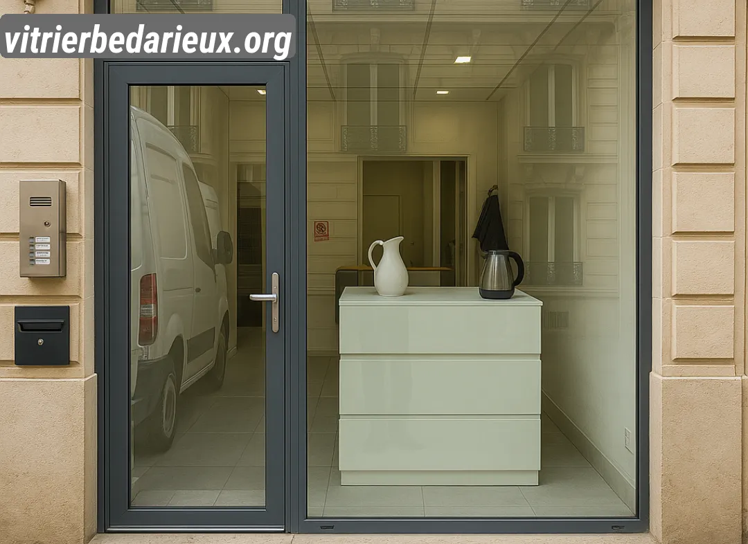 Façade vitrine de magasin en aluminium sur mesure à Bédarieux